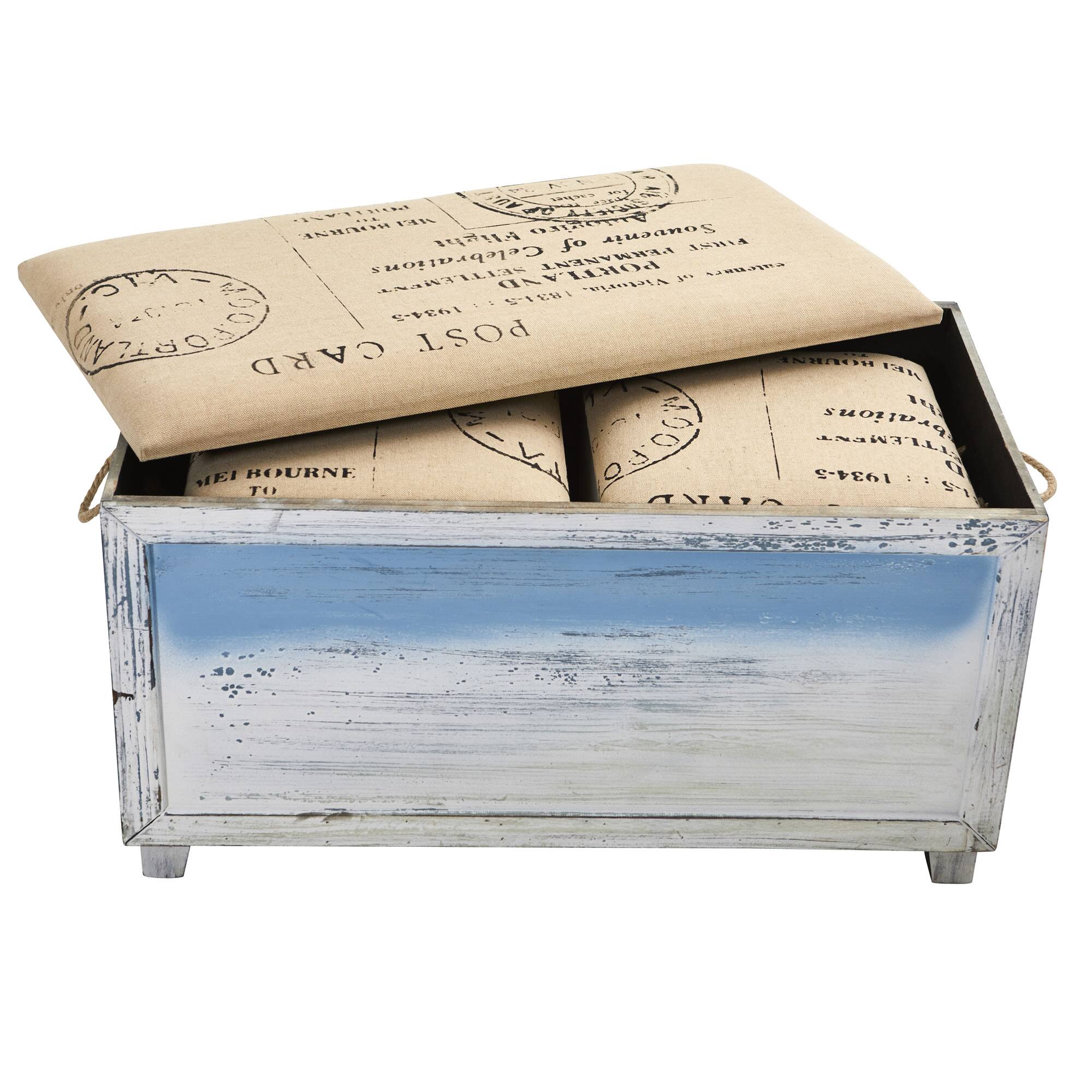 Ocean Breeze Storage Boxes, Bench and Seating Set